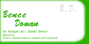 bence doman business card